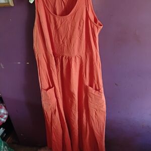 Elegant Sleeveless Orange Maxi Dress